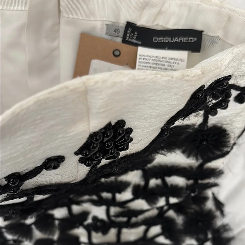 D2Squared ICONIC mini dress Black and White Floral Set sz 40/ XS - Picture 13 of 14